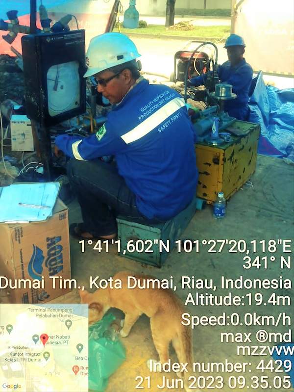 Hydrostatic test Pipeline dia 6 inch - Lubuk Gaung - Dumai